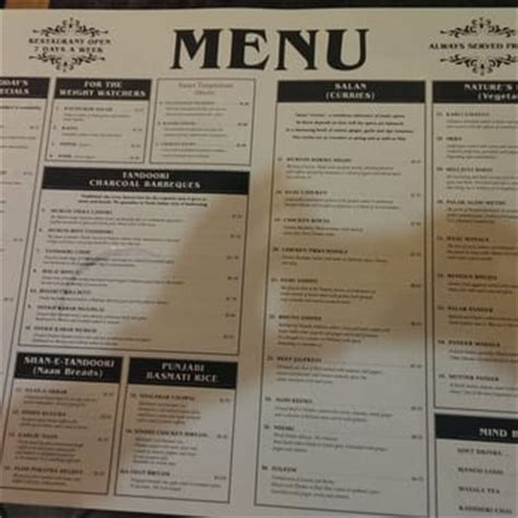 shalimar fremont menu.